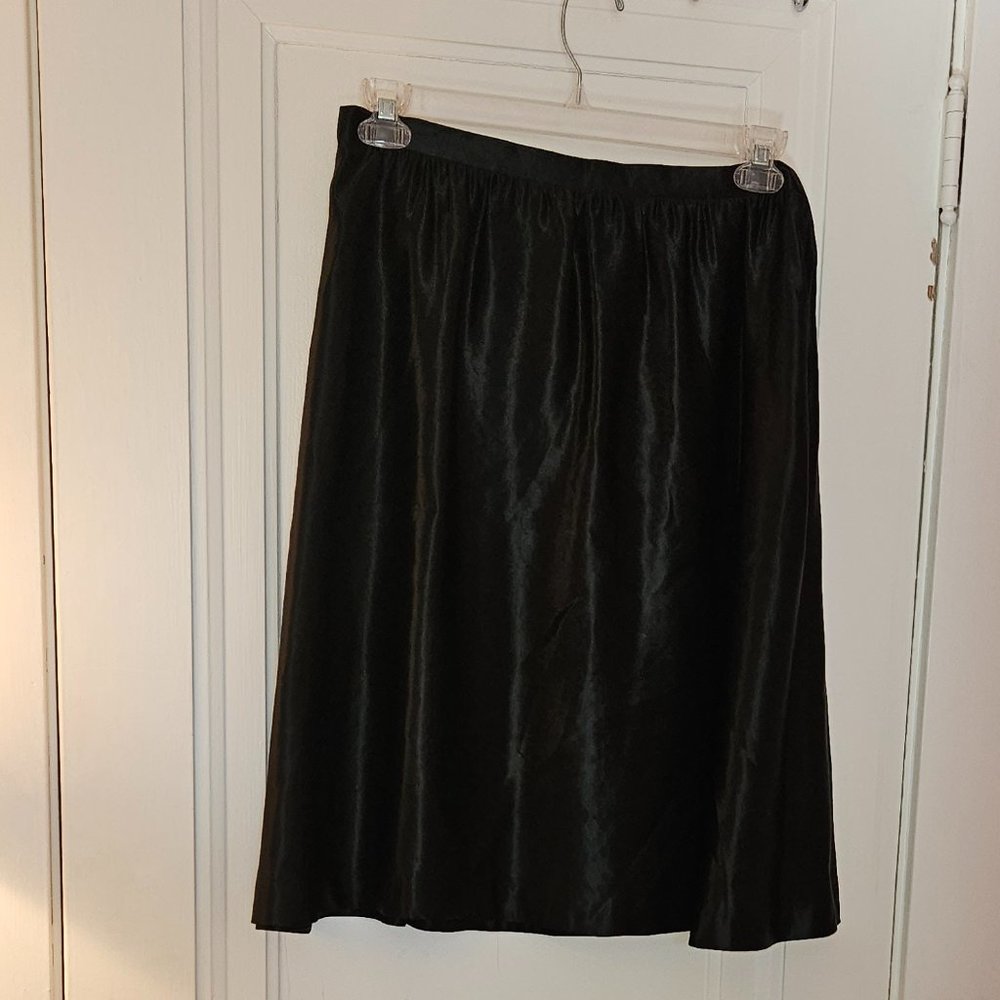 WDNY Women's Black Skirt - Linen & Silk - Like New - Size 14
